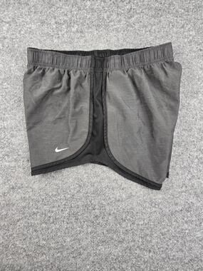 Nike Shorts Womens Adult Large Black Swoosh Logo Running Athletic Shorts #648